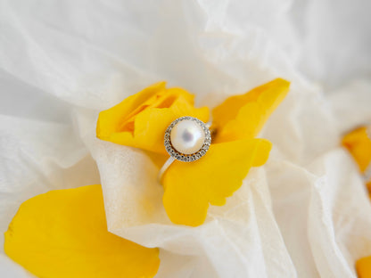 Classic Adjustable Sterling Silver Rings with 7-9mm Freshwater Pearls