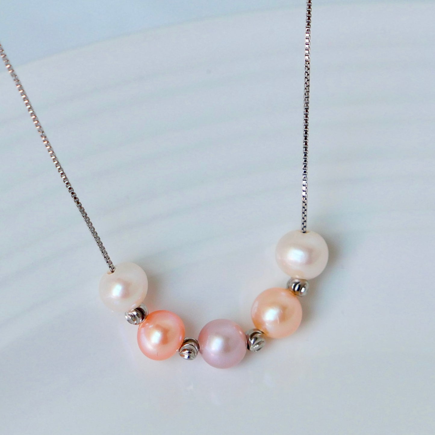 Platinum-Plated Copper 6mm Freshwater Pearls Necklace with Color Options