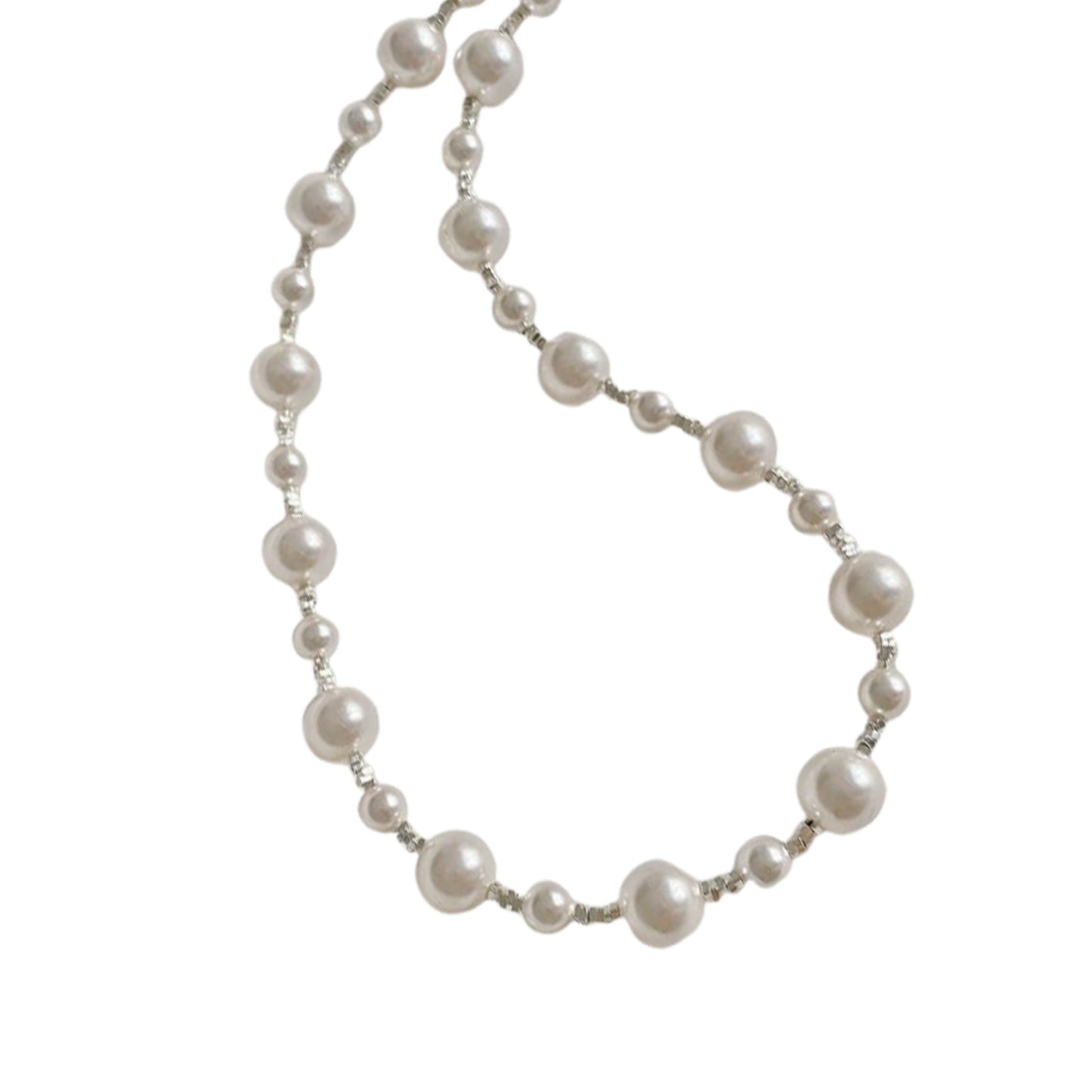 Swarovski-Inspired S925 Silver Clavicle Chain Pearl Necklace